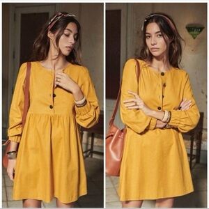 Sezane Button-Back Babydoll Dress